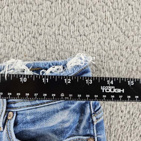 KanCan Shorts Womens 25 Distressed Denim Mid Rise Frayed Hem Raw Cut Casual - Picture 7 of 16